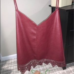Leather tank top shirt
